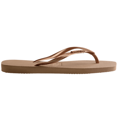 Women's Slim Square Logo Metallic Flip Flops