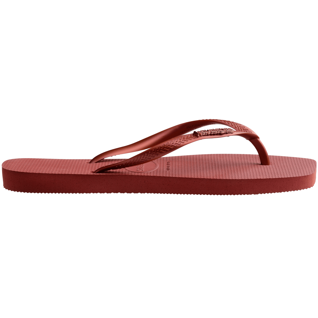 Women's Slim Square Logo Metallic Flip Flops