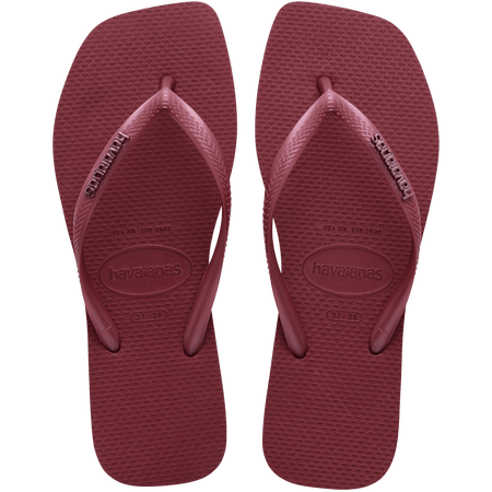 Women's Slim Square Logo Metallic Flip Flops