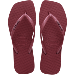 Women's Slim Square Logo Metallic Flip Flops