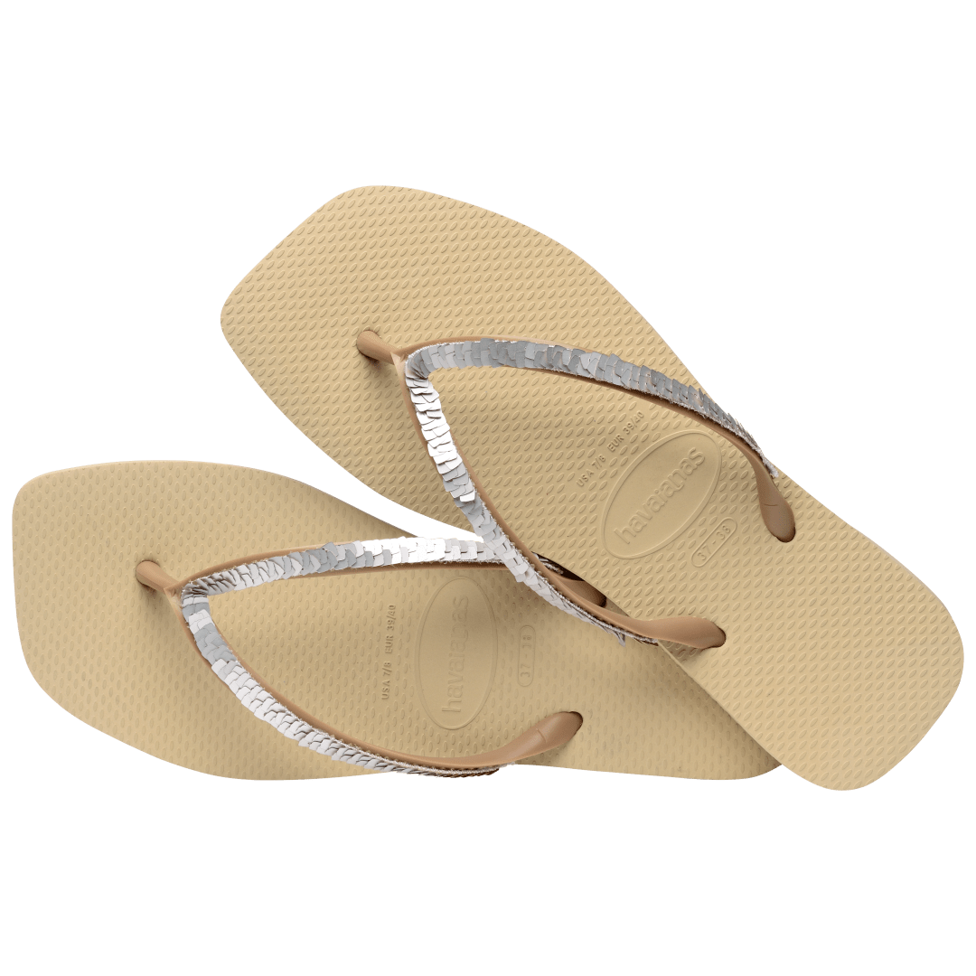 Women's Slim Square Magic Sequin Flip Flops