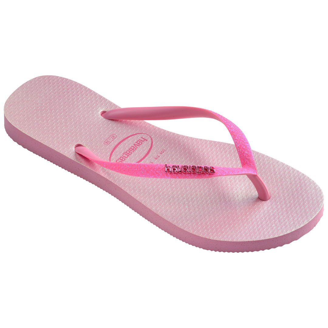 Women's Slim Glitter Iridescent Flip Flops