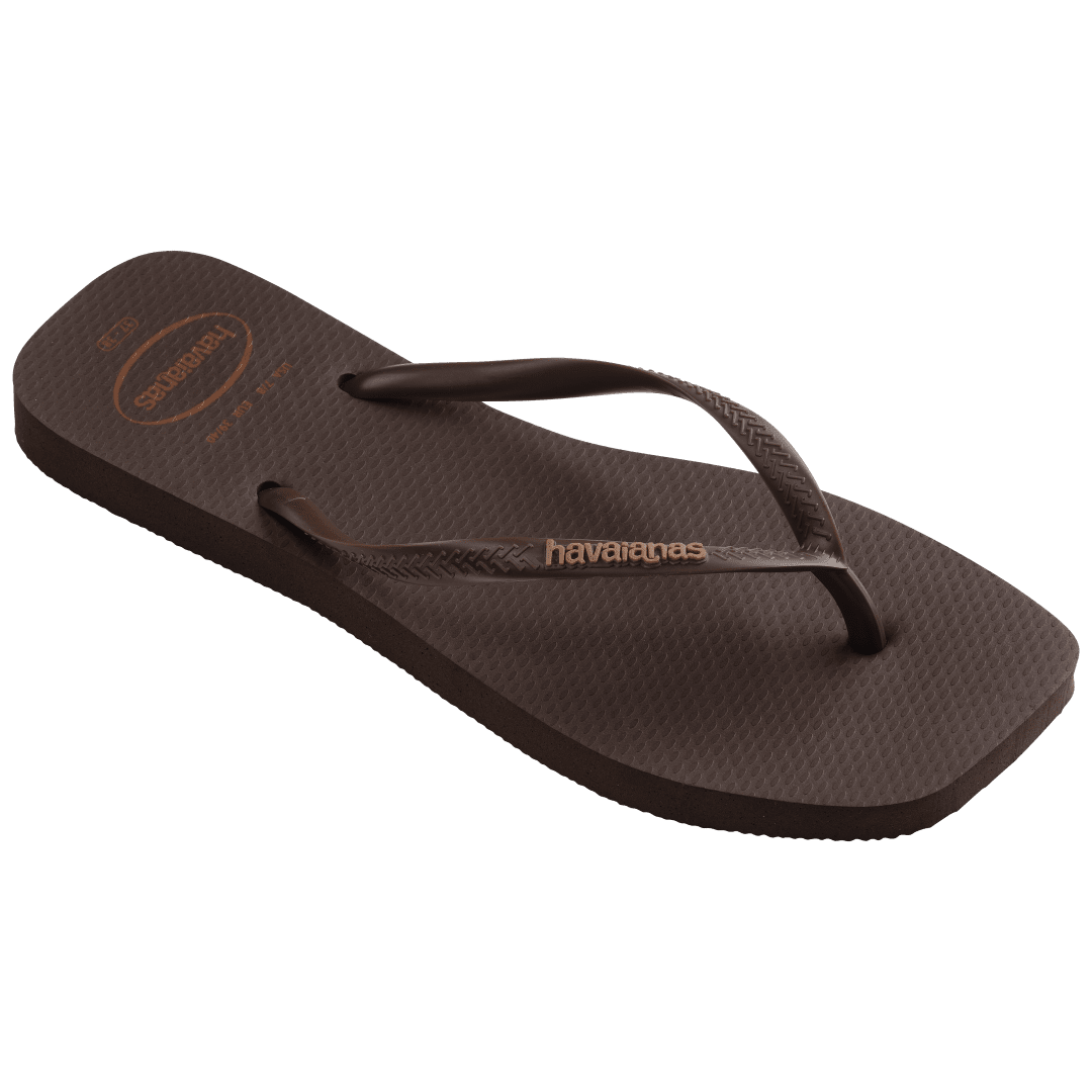 Women's Slim Square Logo Pop Up Flip Flops