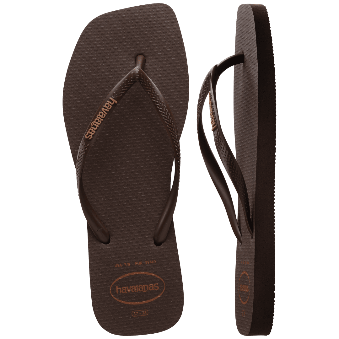 Women's Slim Square Logo Pop Up Flip Flops