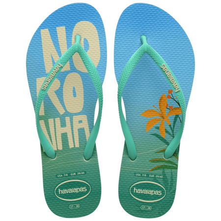 Women's Slim Brazil Postcard Flip Flops