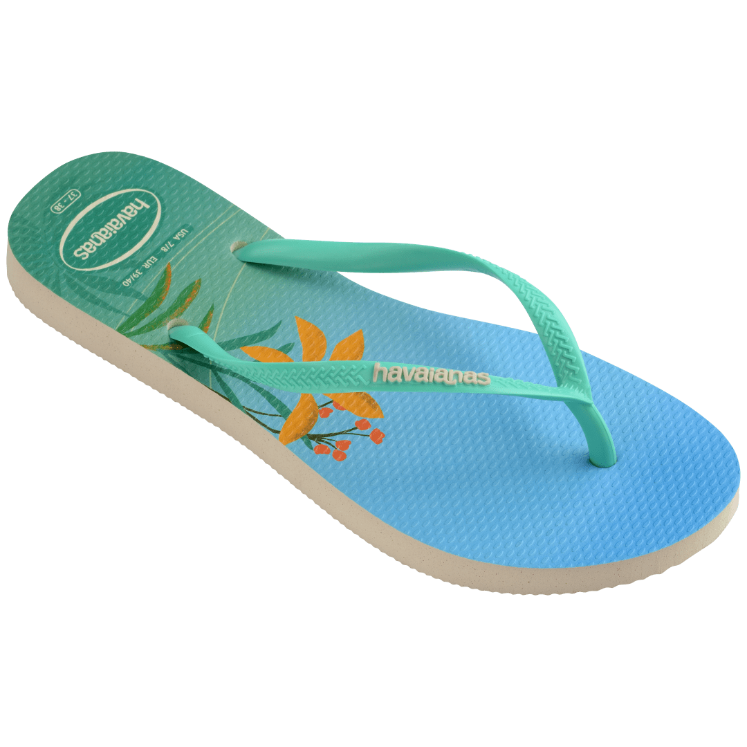 Women's Slim Brazil Postcard Flip Flops