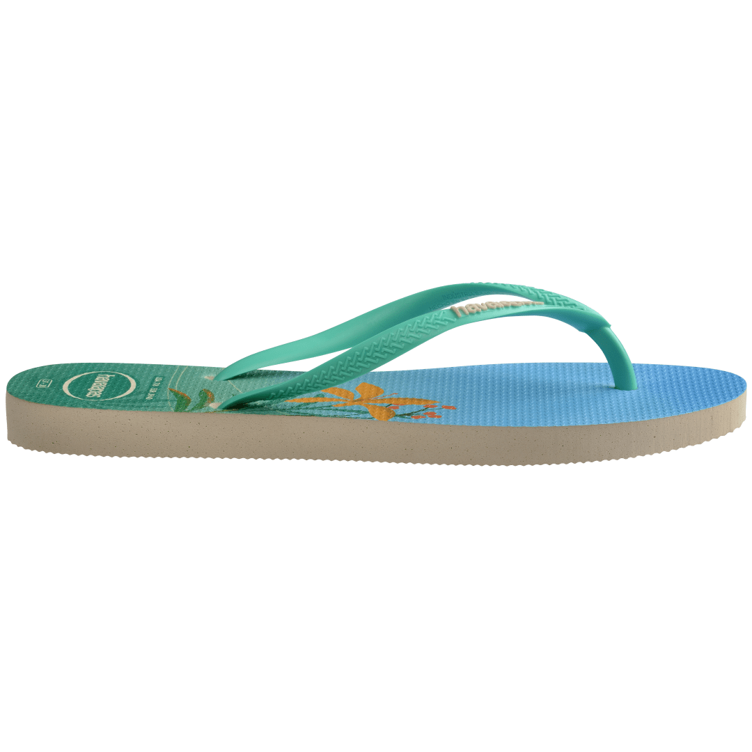 Women's Slim Brazil Postcard Flip Flops