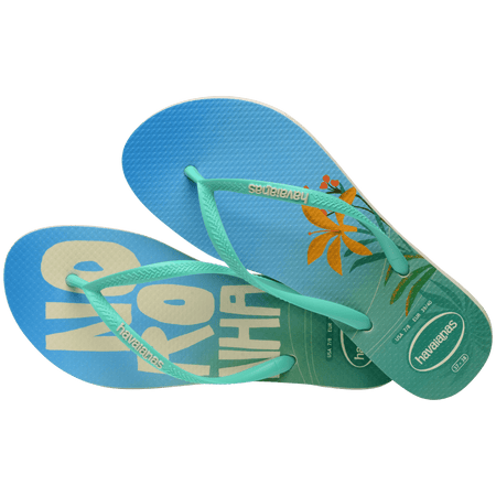 Women's Slim Brazil Postcard Flip Flops