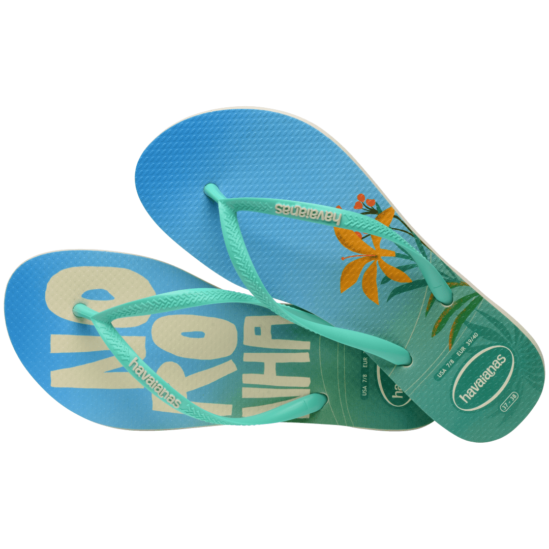 Women's Slim Brazil Postcard Flip Flops