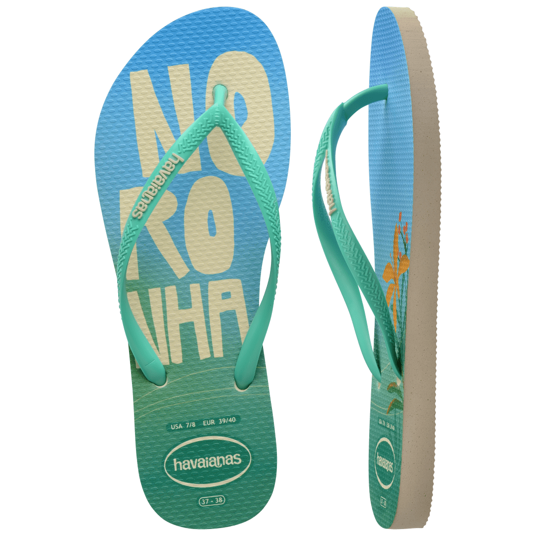 Women's Slim Brazil Postcard Flip Flops