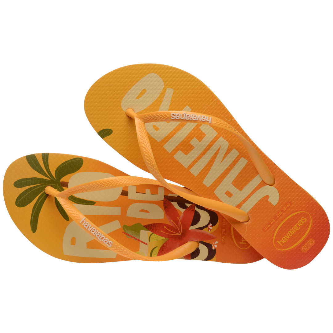 Women's Slim Brazil Postcard Flip Flops