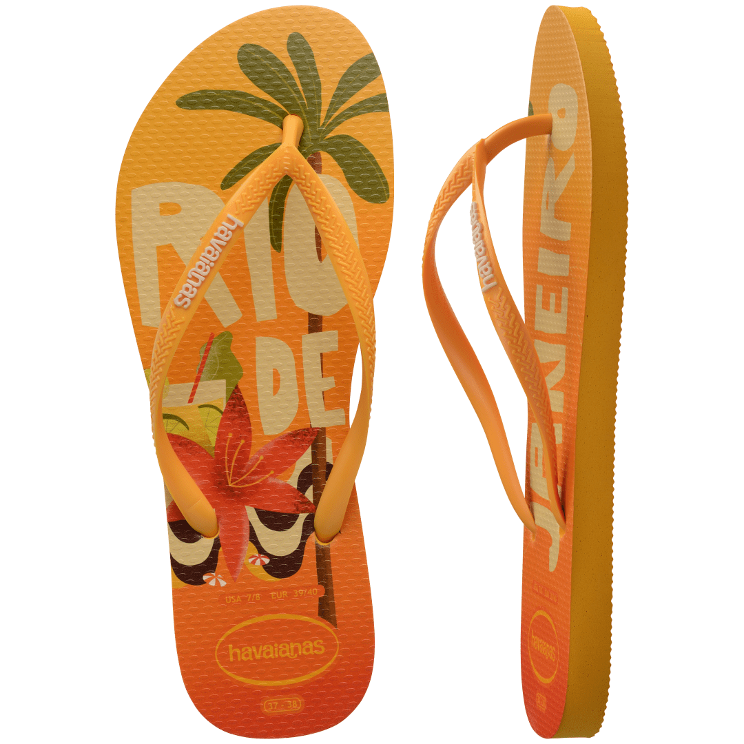 Women's Slim Brazil Postcard Flip Flops