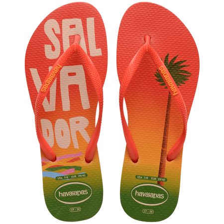 Women's Slim Brazil Postcard Flip Flops