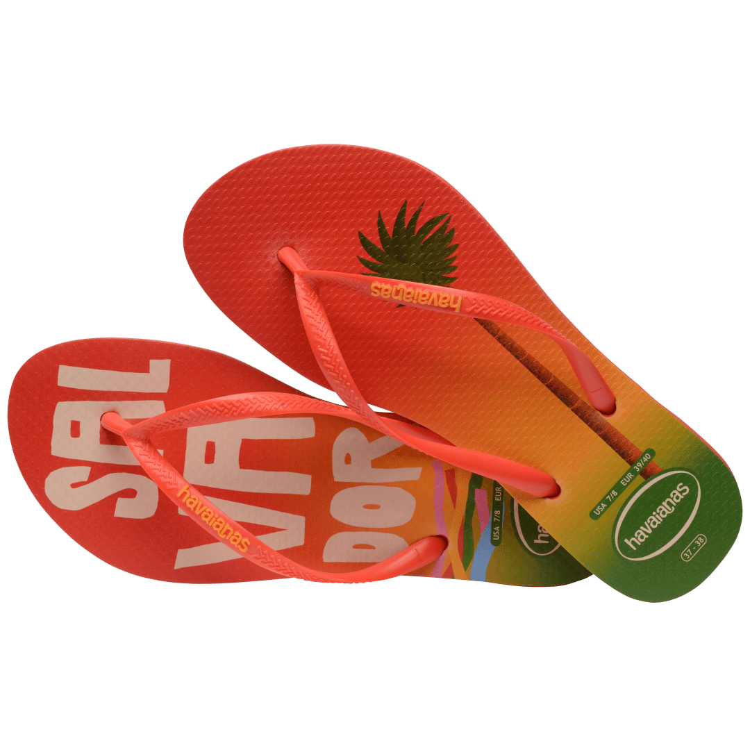 Women's Slim Brazil Postcard Flip Flops