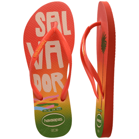 Women's Slim Brazil Postcard Flip Flops