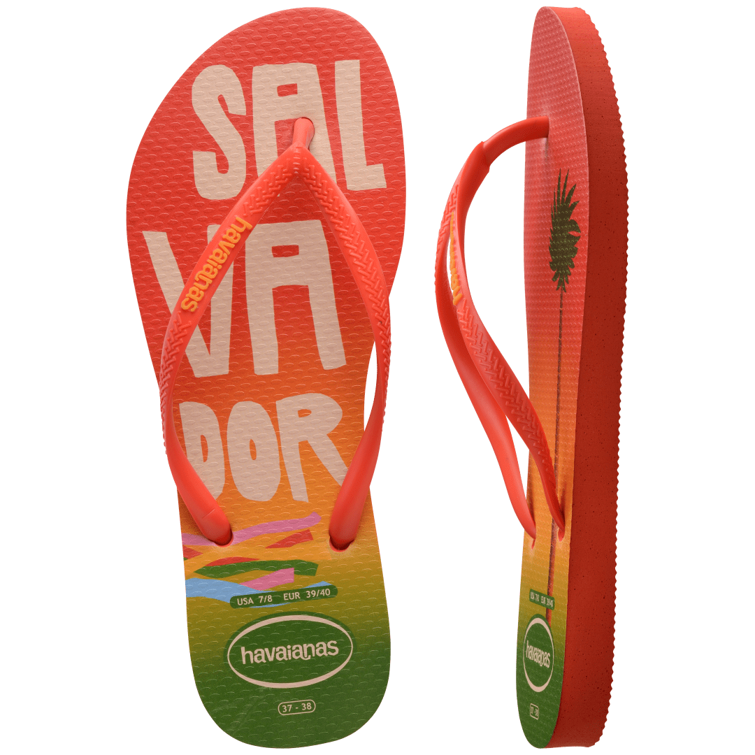 Women's Slim Brazil Postcard Flip Flops