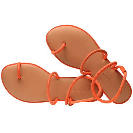 Women's orange strappy sandal alternate top view