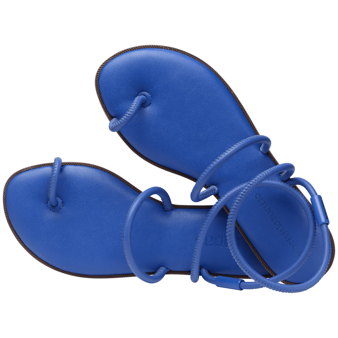 Women's cobalt blue strappy sandal alternate top view