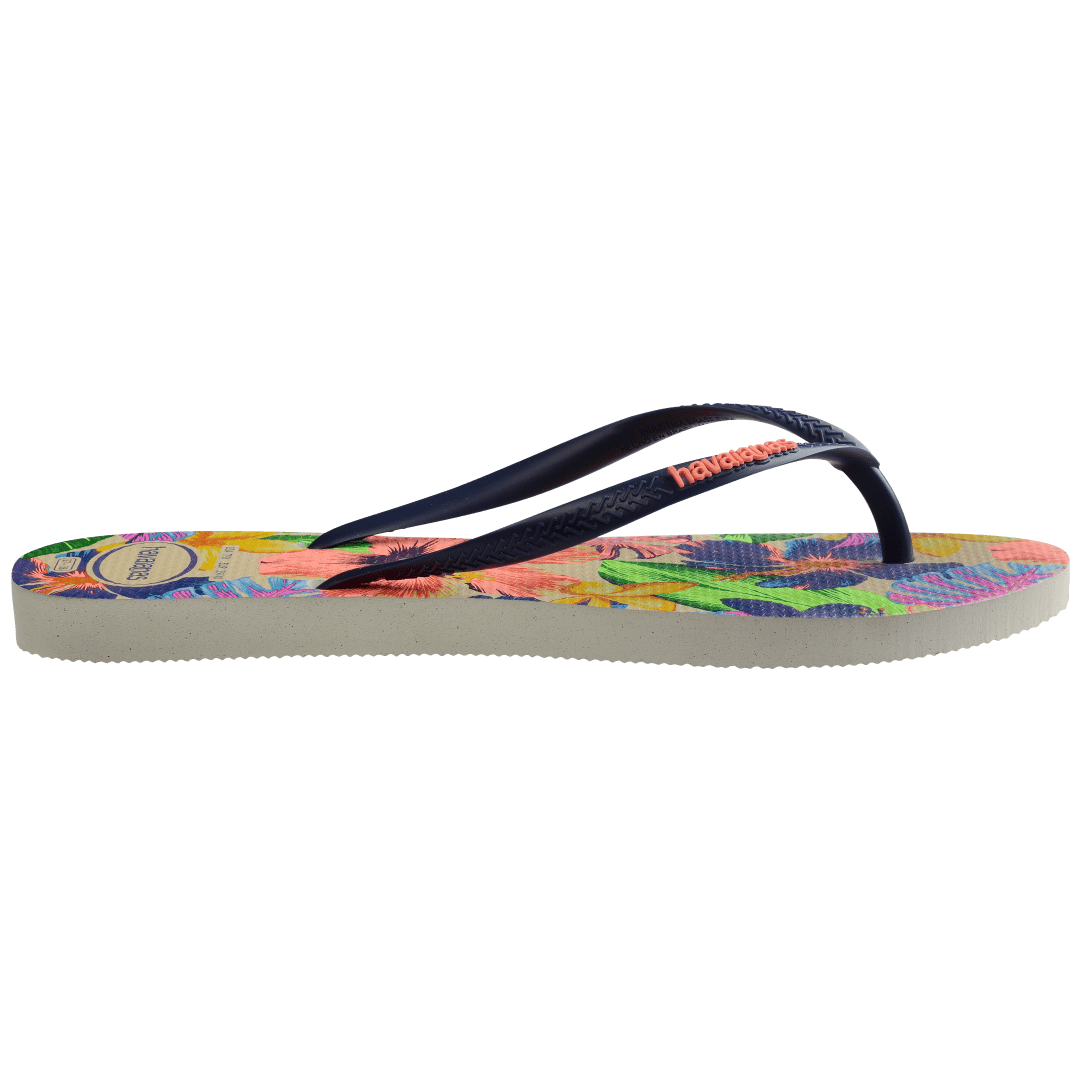 Women's Slim Floral Neon Flip Flops