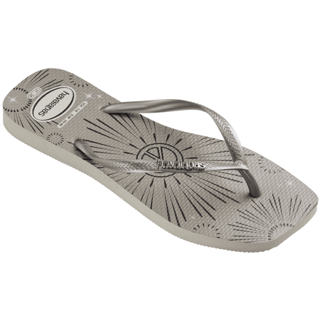 Women's Slim Square Metallic Flip Flops