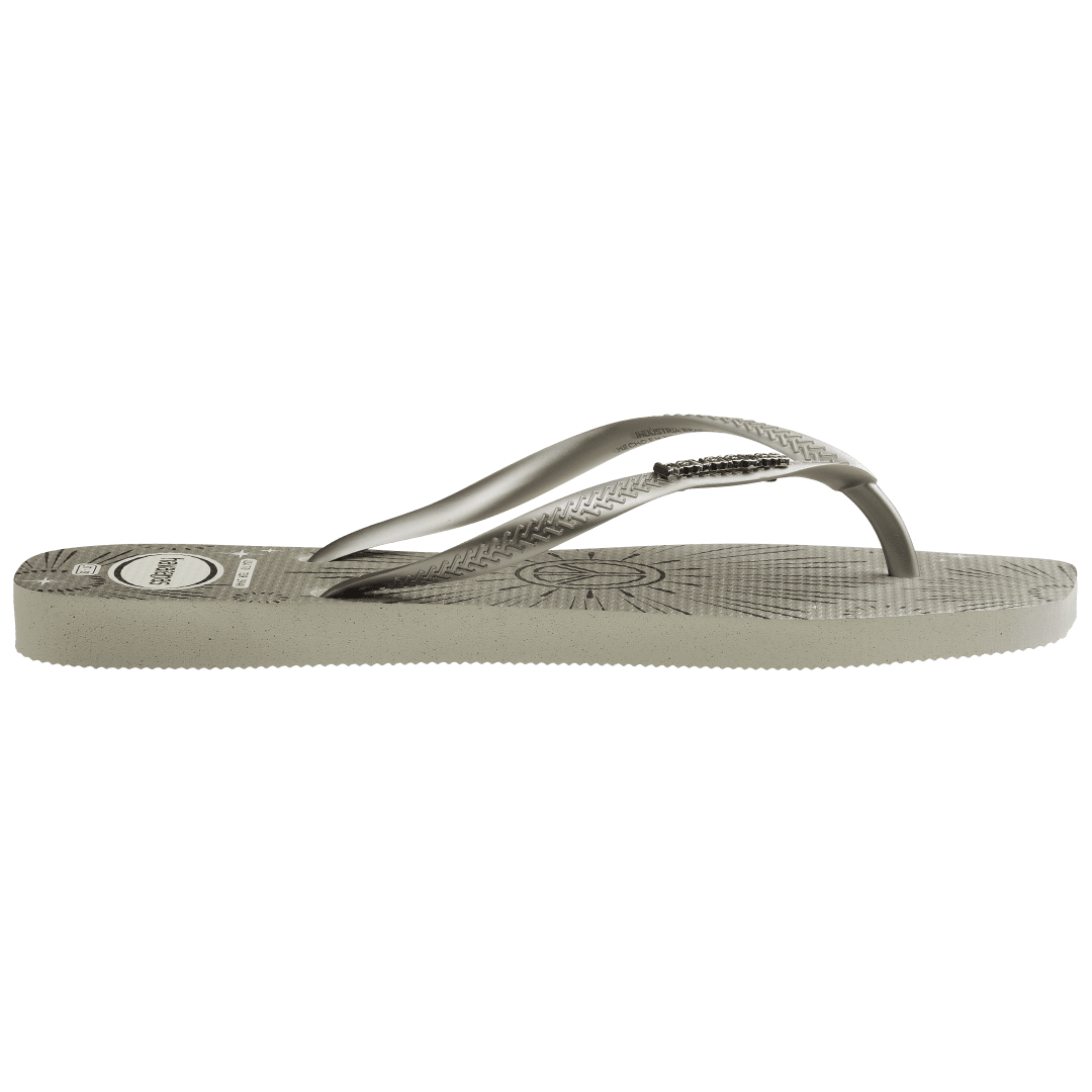 Women's Slim Square Metallic Flip Flops