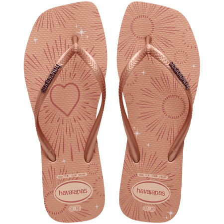 Women's Slim Square Metallic Flip Flops