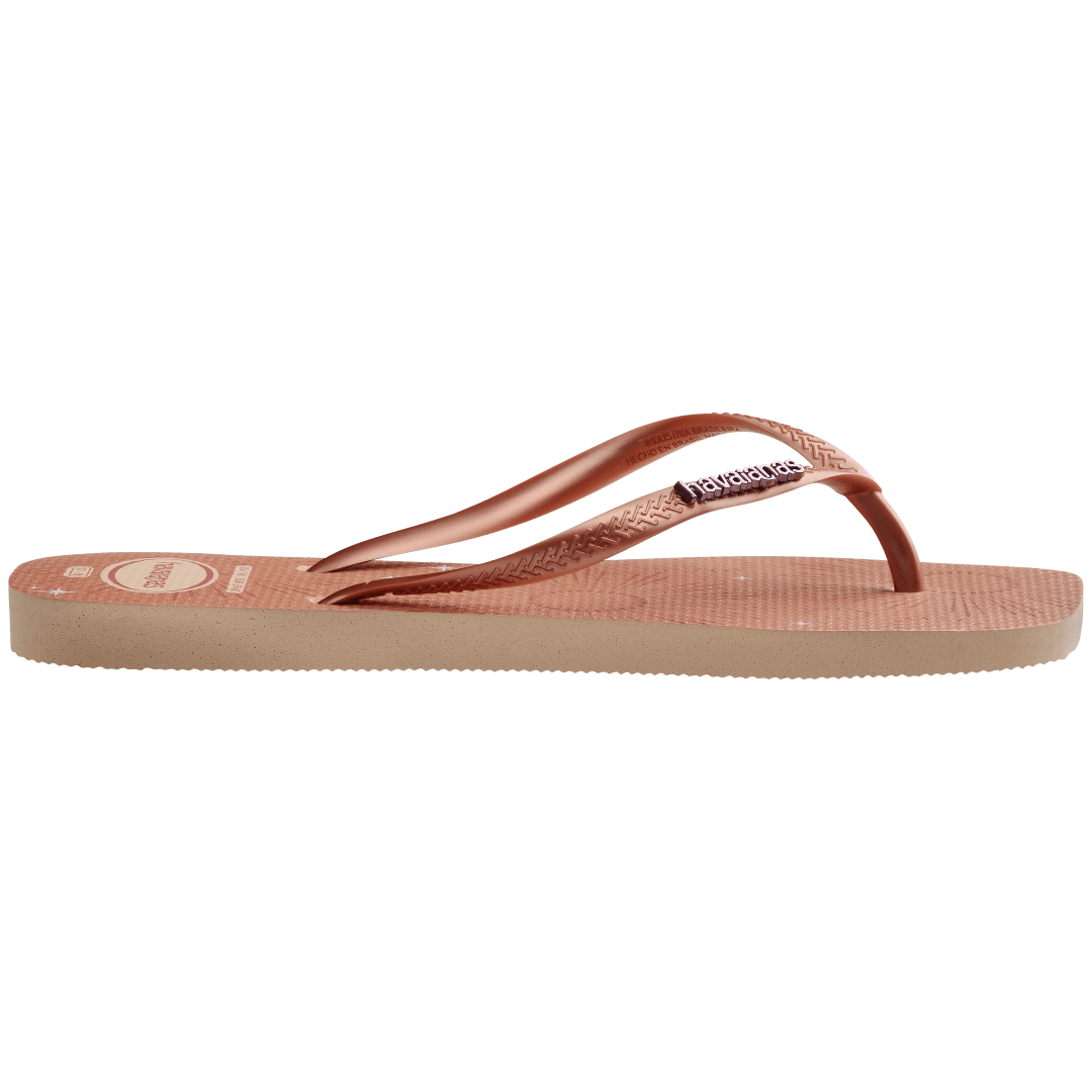 Women's Slim Square Metallic Flip Flops