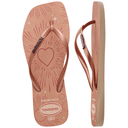 Women's Slim Square Metallic Flip Flops