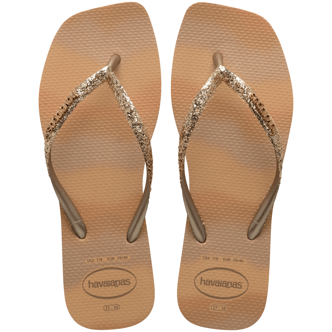 Women's Slim Square Glitter Party Flip Flops