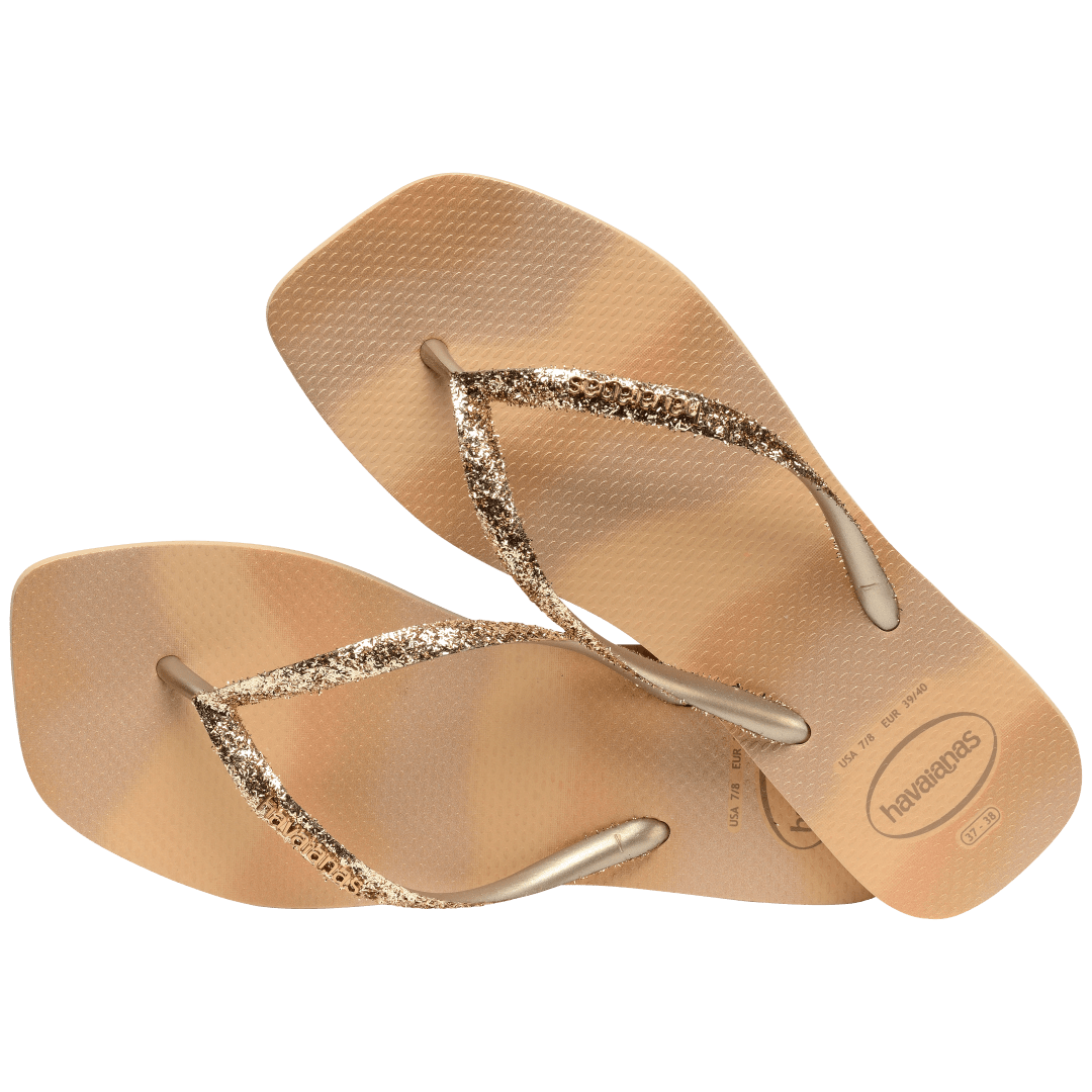 Women's Slim Square Glitter Party Flip Flops