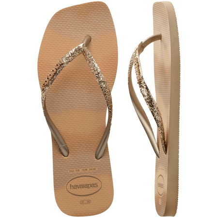 Women's Slim Square Glitter Party Flip Flops