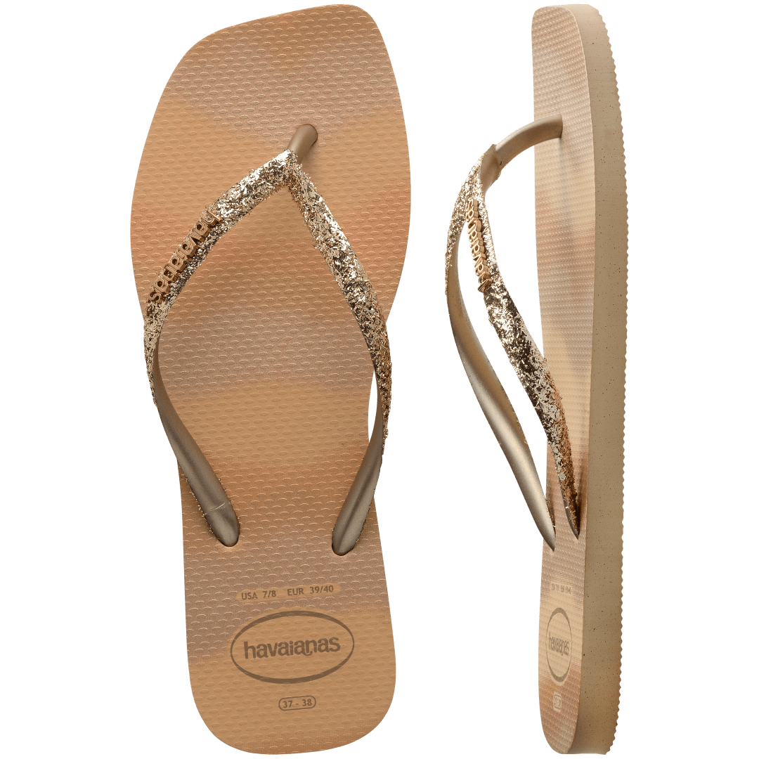 Women's Slim Square Glitter Party Flip Flops