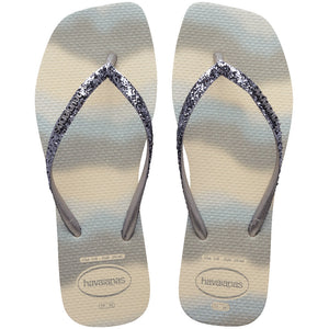 Women's Slim Square Glitter Party Flip Flops