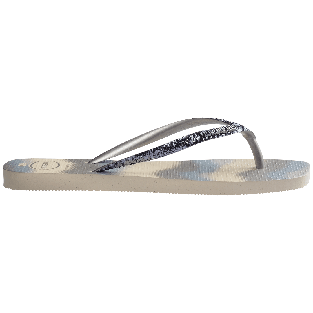 Women's Slim Square Glitter Party Flip Flops