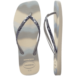 Women's Slim Square Glitter Party Flip Flops