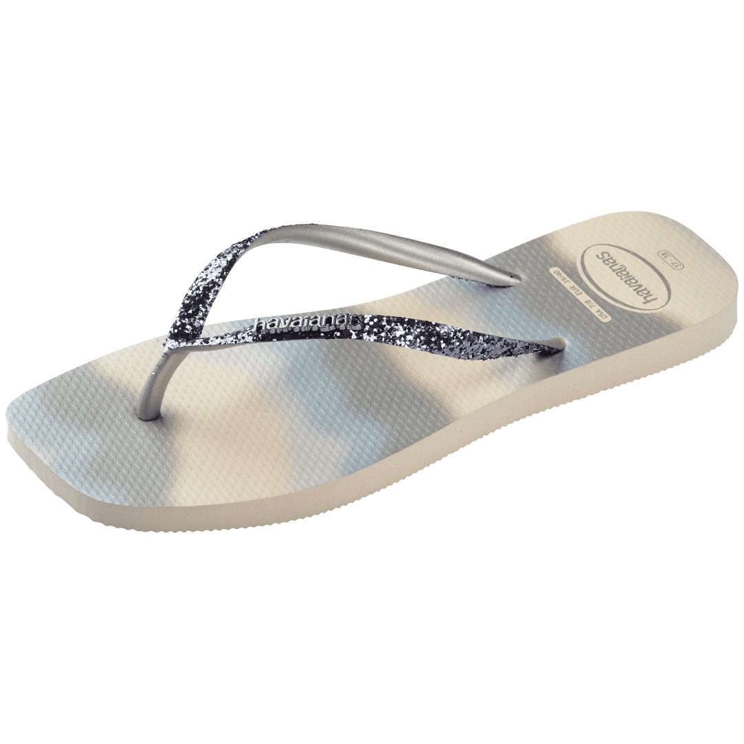 Women's Slim Square Glitter Party Flip Flops