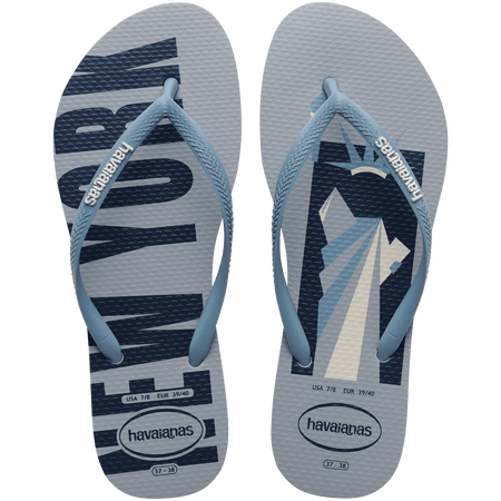 Women's New York Postcard Slim Flip Flops