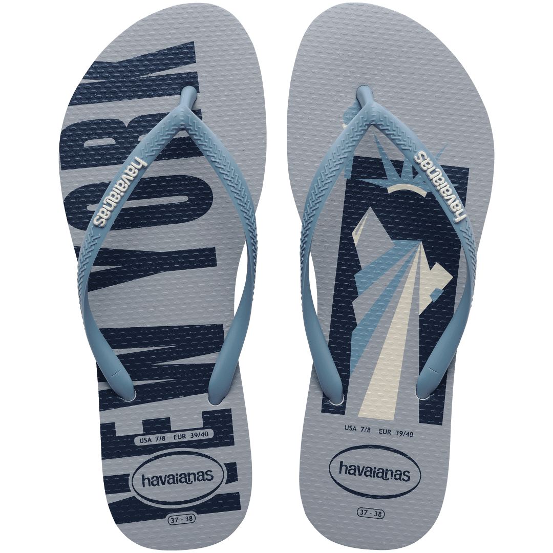 Women's New York Postcard Slim Flip Flops