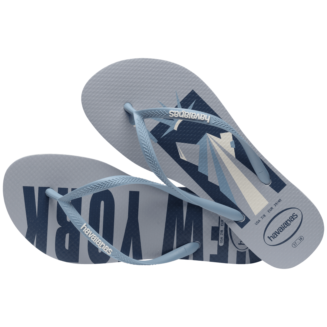 Women's New York Postcard Slim Flip Flops