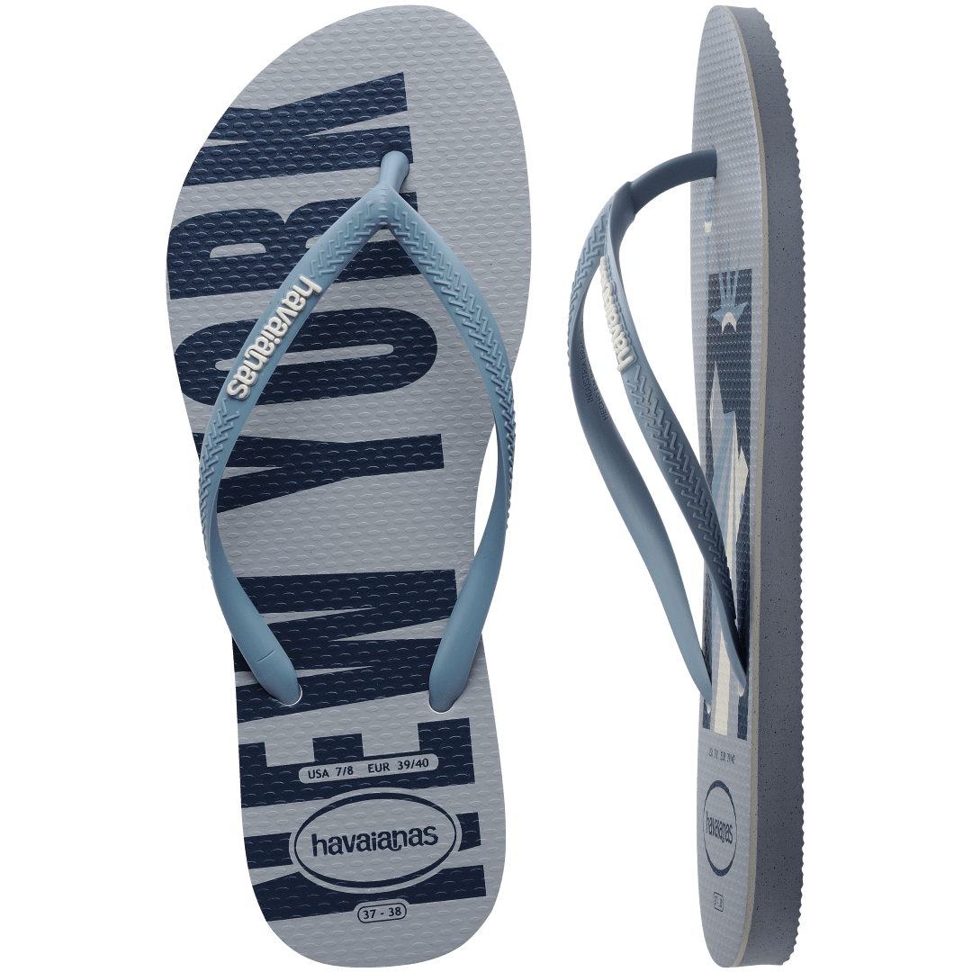 Women's New York Postcard Slim Flip Flops