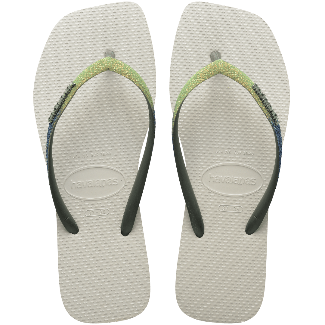 Women's Slim Square Glitter Mix Flip Flops