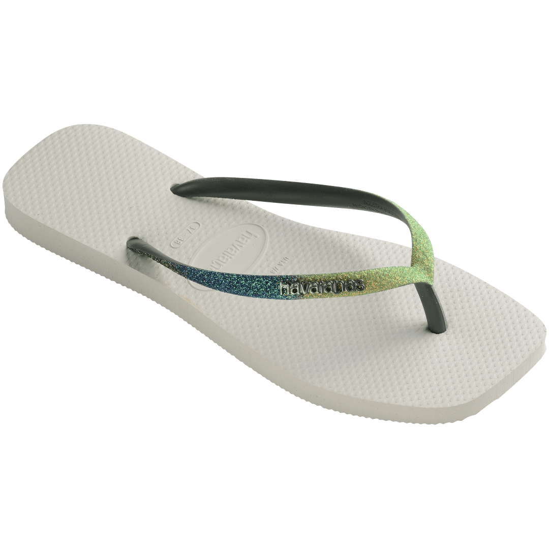 Women's Slim Square Glitter Mix Flip Flops