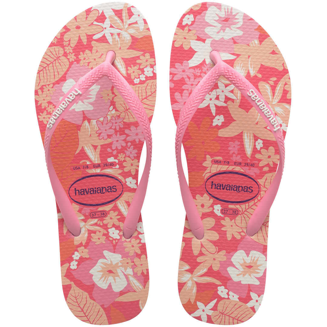 Pink Glow Ditsy Bloom Slim Flip Flops