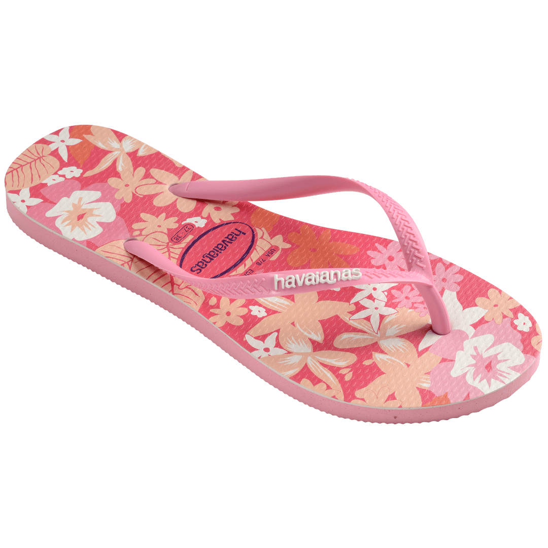 Pink Glow Ditsy Bloom Slim Flip Flops