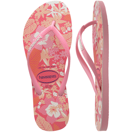 Pink Glow Ditsy Bloom Slim Flip Flops