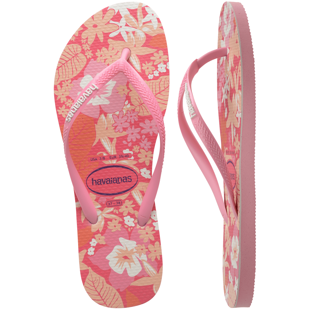 Pink Glow Ditsy Bloom Slim Flip Flops