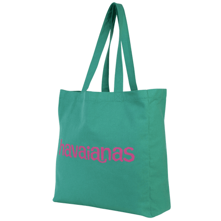 Green tote bag with Havaianas logo