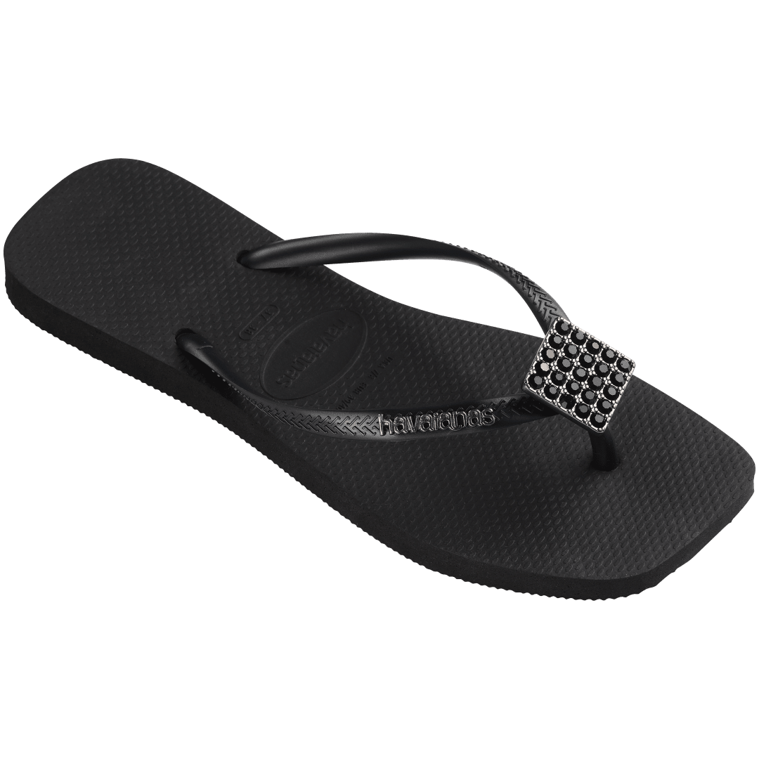 Women's Slim Square Crystal Elegance Flip Flop