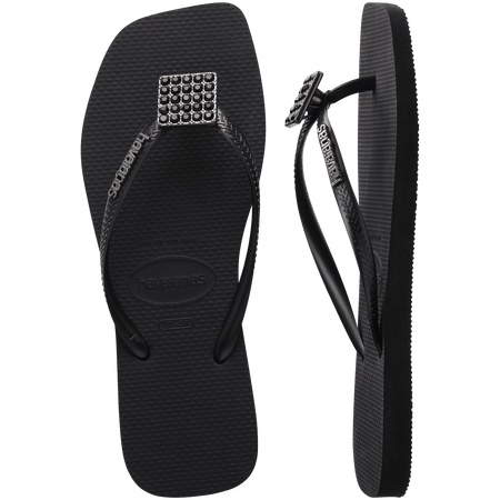 Women's Slim Square Crystal Elegance Flip Flop