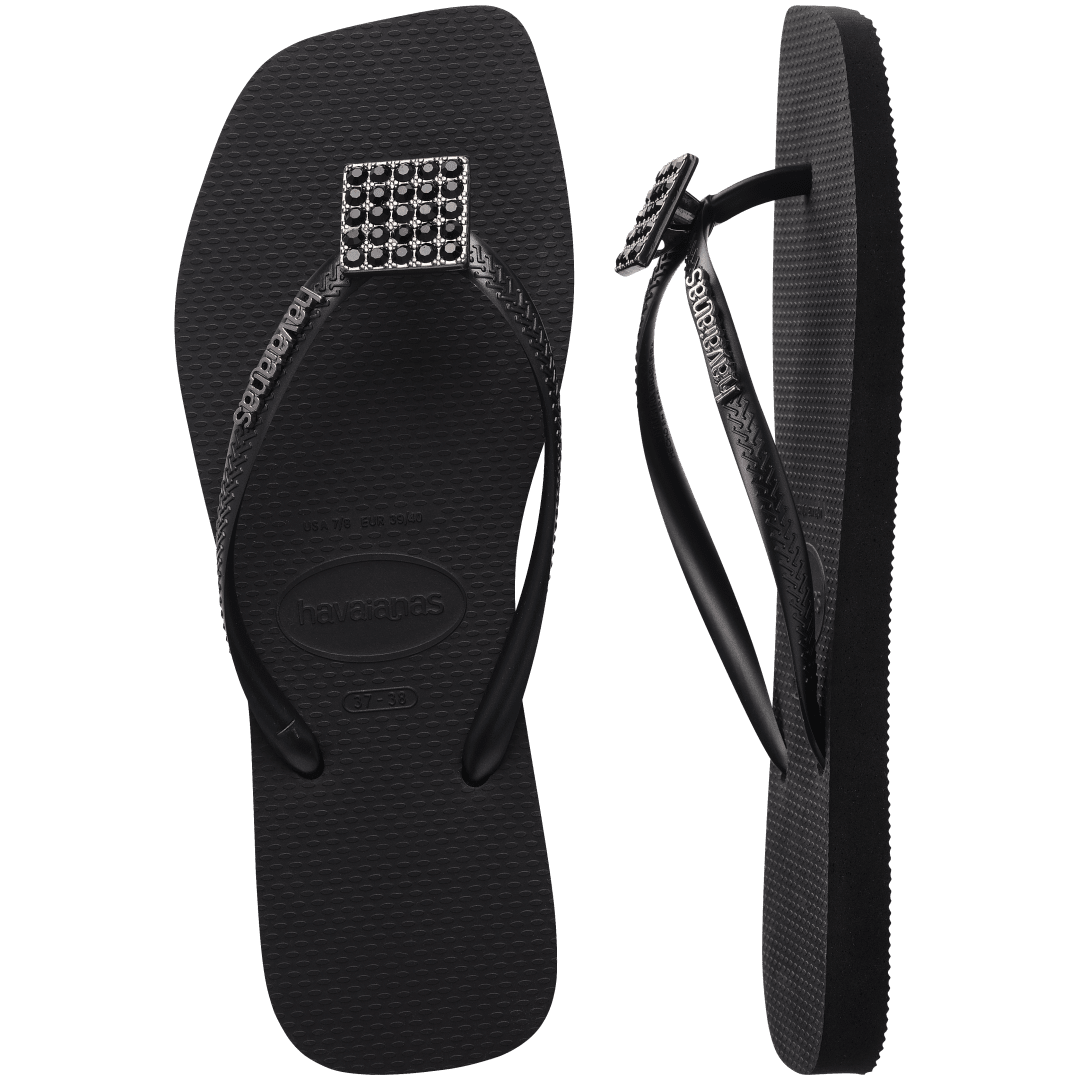 Women's Slim Square Crystal Elegance Flip Flop